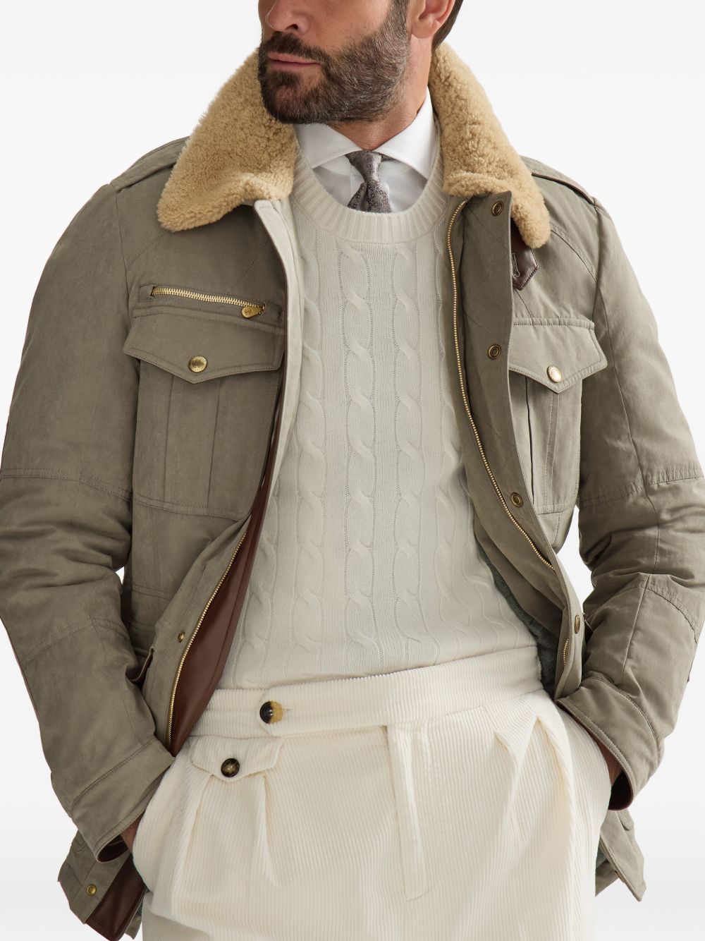 Brunello Cucinelli Men Technical Cotton Field Jacket BRUNELLO CUCINELLI
