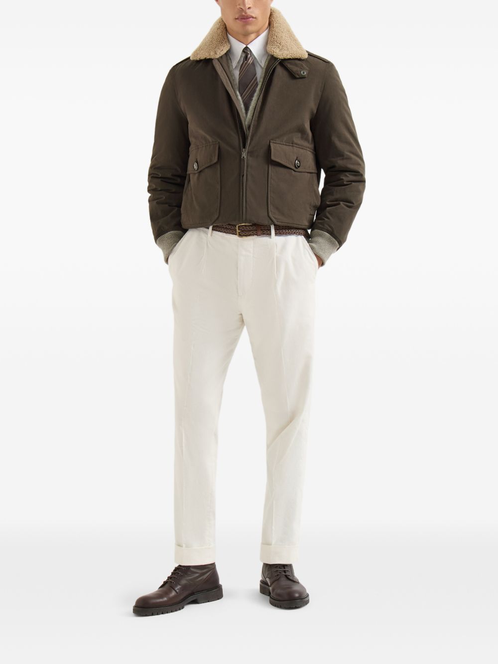Brunello Cucinelli Men Cotton Blend Bomber Jacket BRUNELLO CUCINELLI