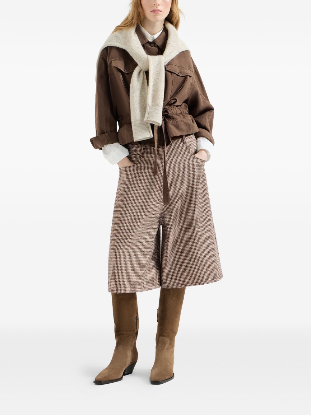 Brunello Cucinelli Women Linen Cropped Jacket BRUNELLO CUCINELLI
