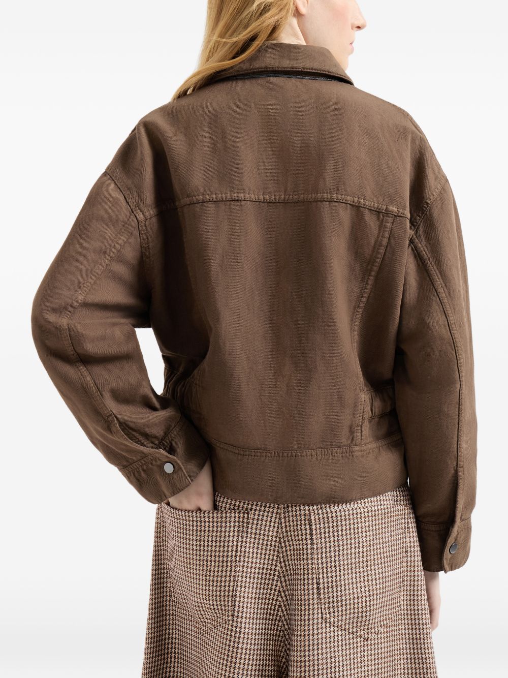 Brunello Cucinelli Women Linen Cropped Jacket BRUNELLO CUCINELLI
