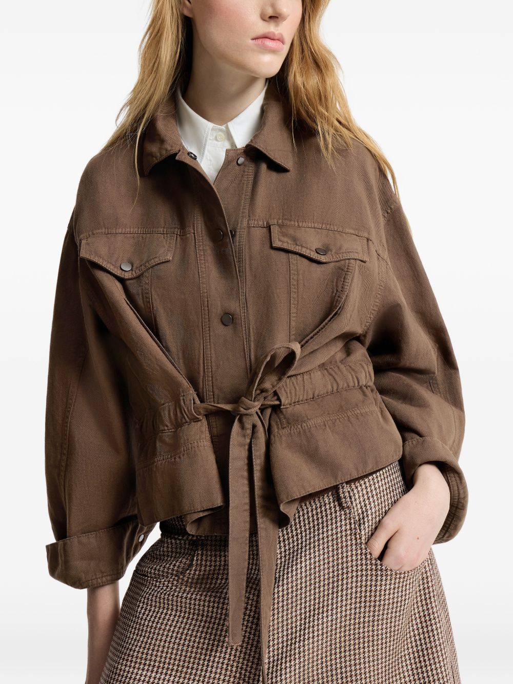 Brunello Cucinelli Women Linen Cropped Jacket BRUNELLO CUCINELLI