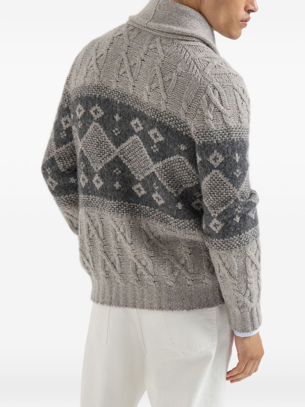 Brunello Cucinelli Men Wool And Silk Blend Cardigan BRUNELLO CUCINELLI