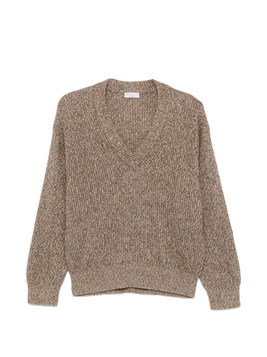 Brunello Cucinelli Women Cashmere V-Necked Sweater BRUNELLO CUCINELLI