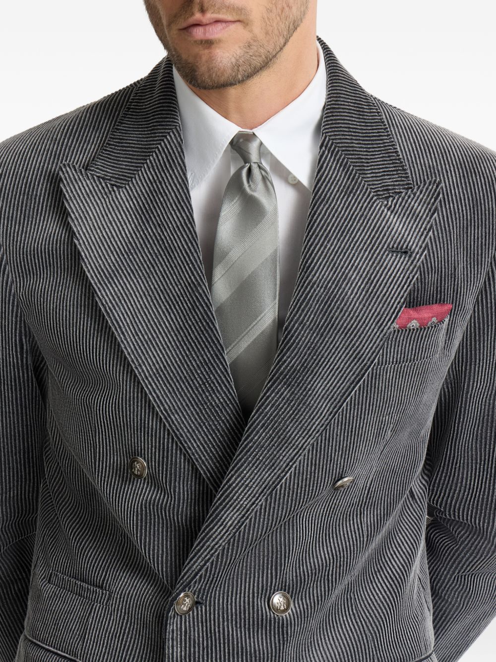 Brunello Cucinelli Men Striped Silk Tie BRUNELLO CUCINELLI