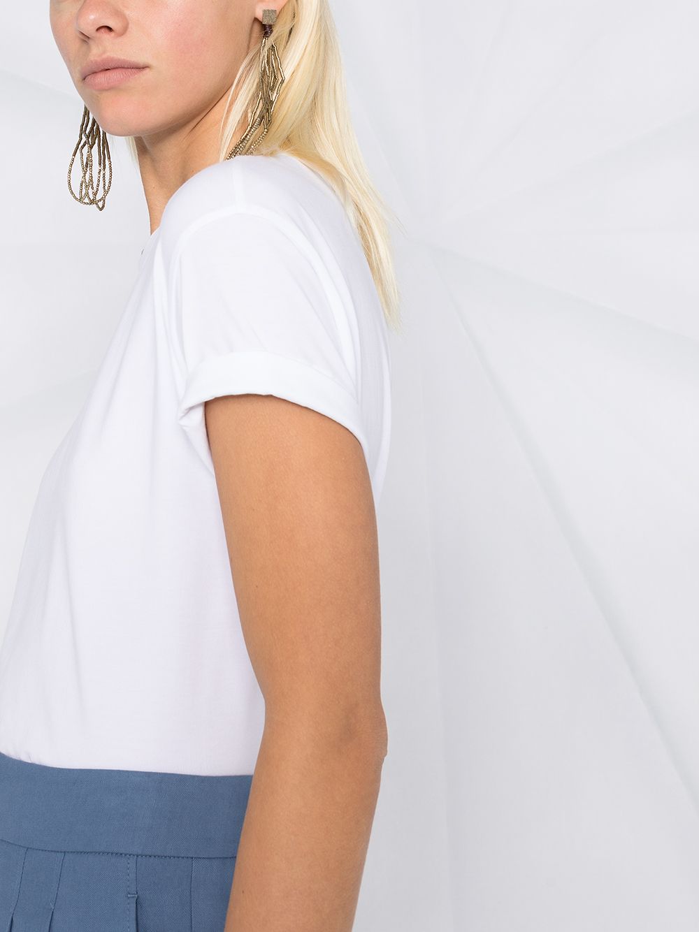 Brunello Cucinelli Women Monili Collar Cotton T-Shirt BRUNELLO CUCINELLI