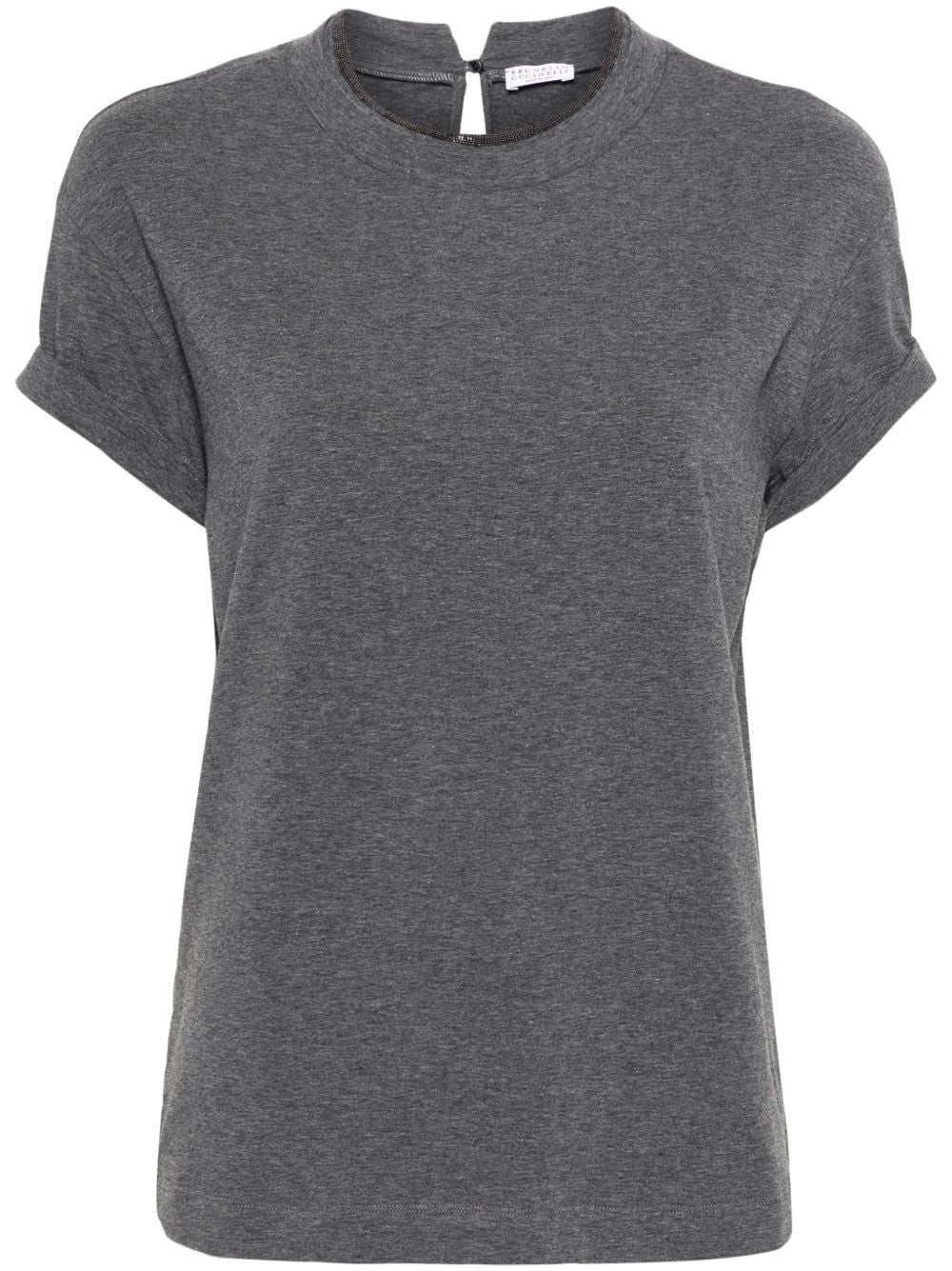 Brunello Cucinelli Women Monili Collar Cotton T-Shirt BRUNELLO CUCINELLI