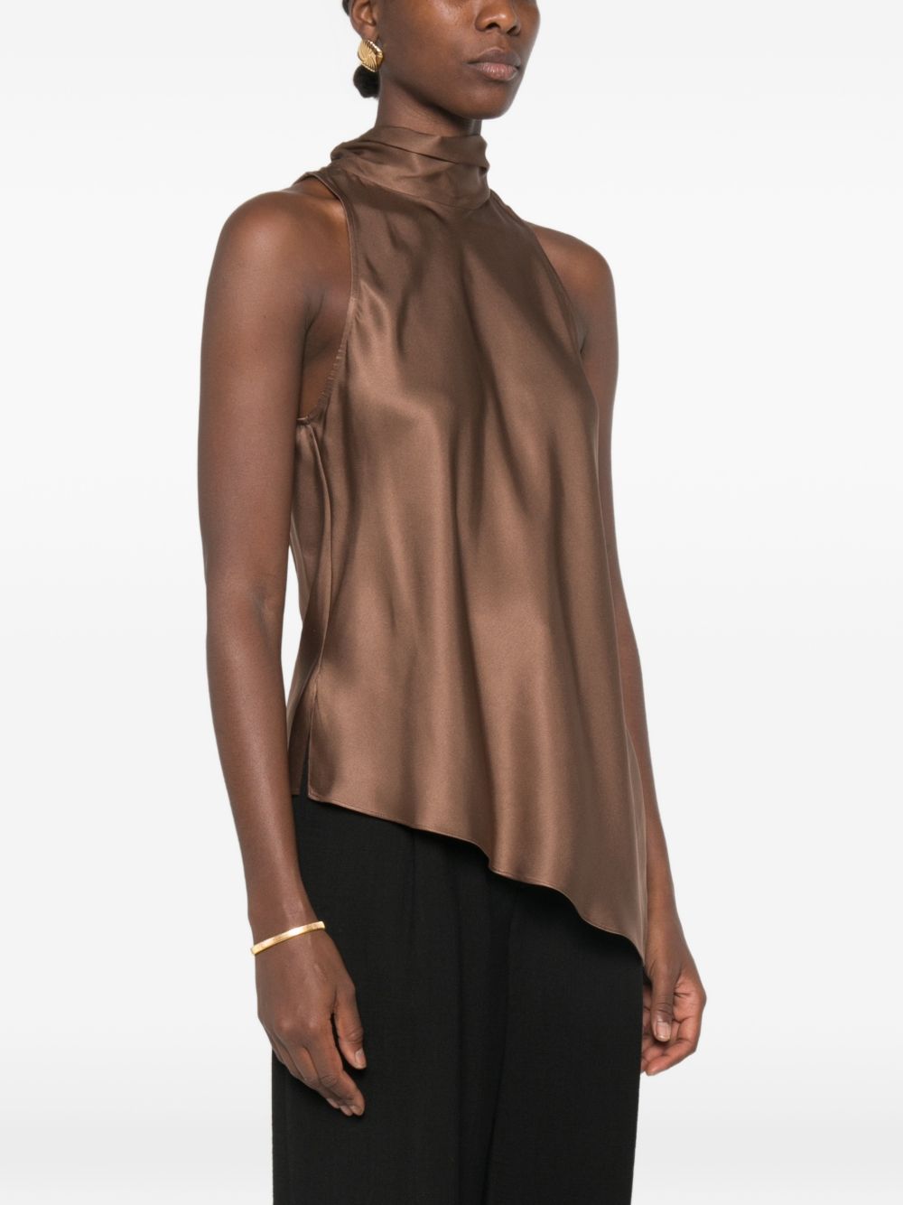Brunello Cucinelli Women Silk Asymmetric Top BRUNELLO CUCINELLI