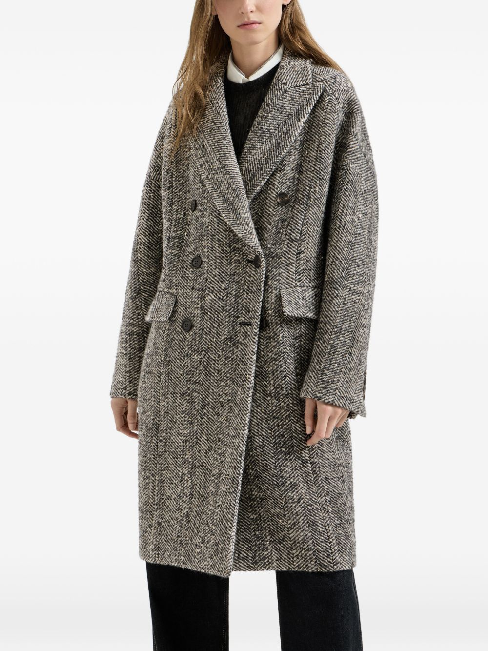 Brunello Cucinelli Women Wool Double-Breasted Coat BRUNELLO CUCINELLI