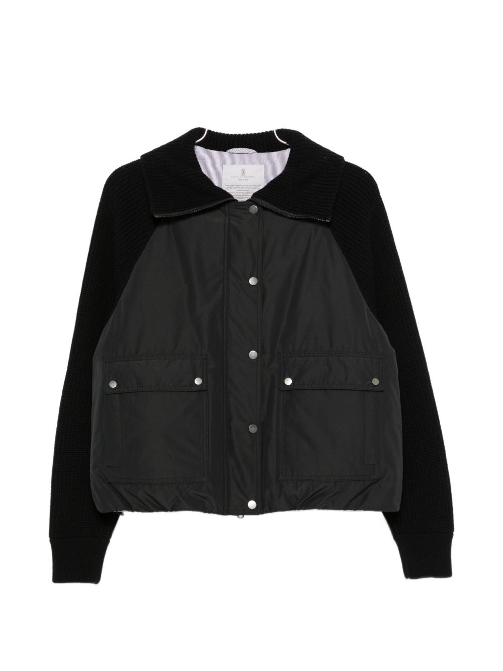 Brunello Cucinelli Women Taffeta And Wool Knit Down Jacket BRUNELLO CUCINELLI