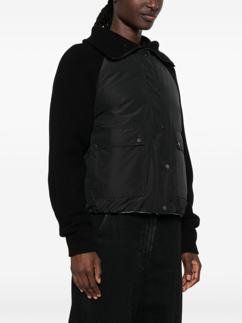 Brunello Cucinelli Women Taffeta And Wool Knit Down Jacket BRUNELLO CUCINELLI