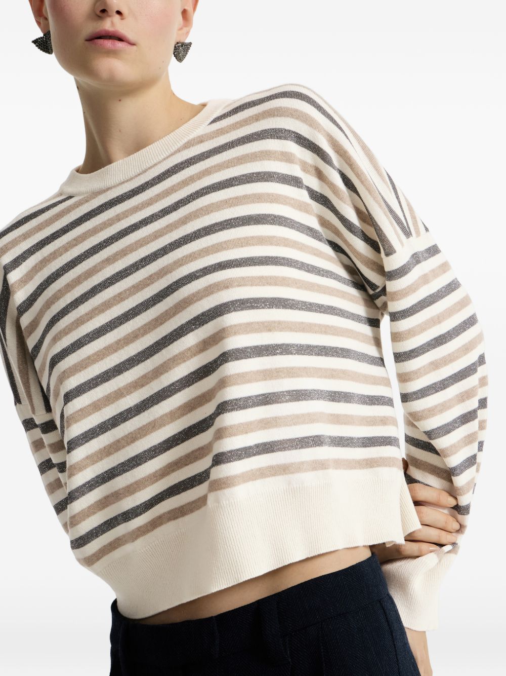 Brunello Cucinelli Women Striped Cashmere Sweater BRUNELLO CUCINELLI