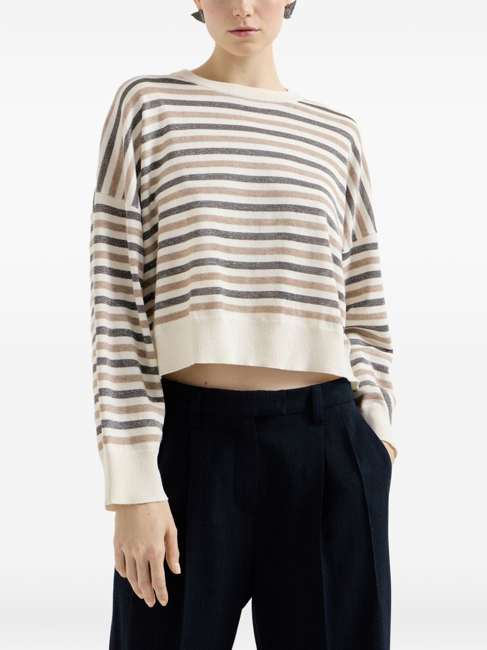 Brunello Cucinelli Women Striped Cashmere Sweater BRUNELLO CUCINELLI