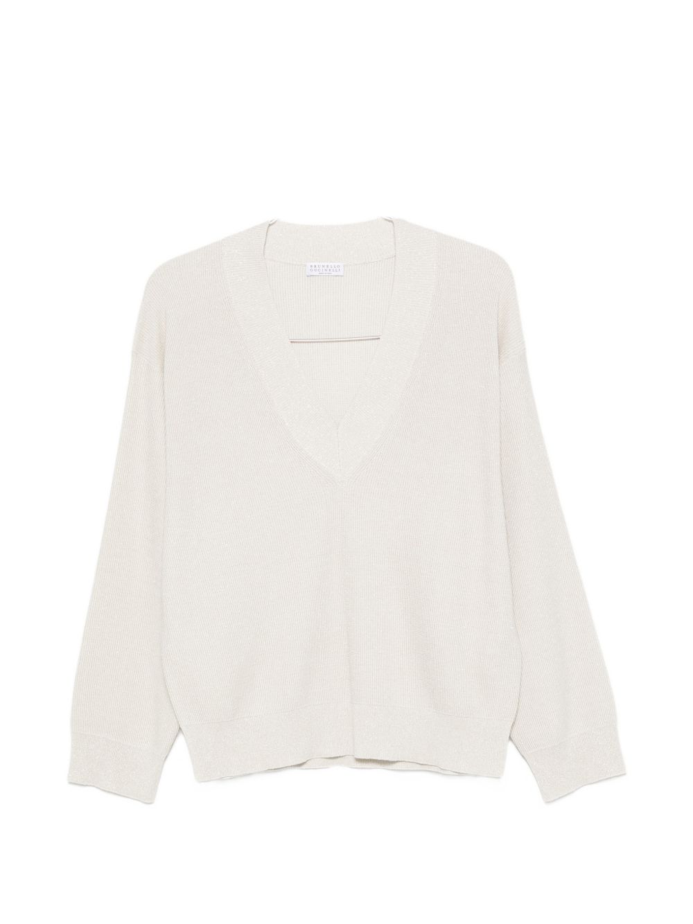 Brunello Cucinelli Women Cotton V-Necked Sweater BRUNELLO CUCINELLI