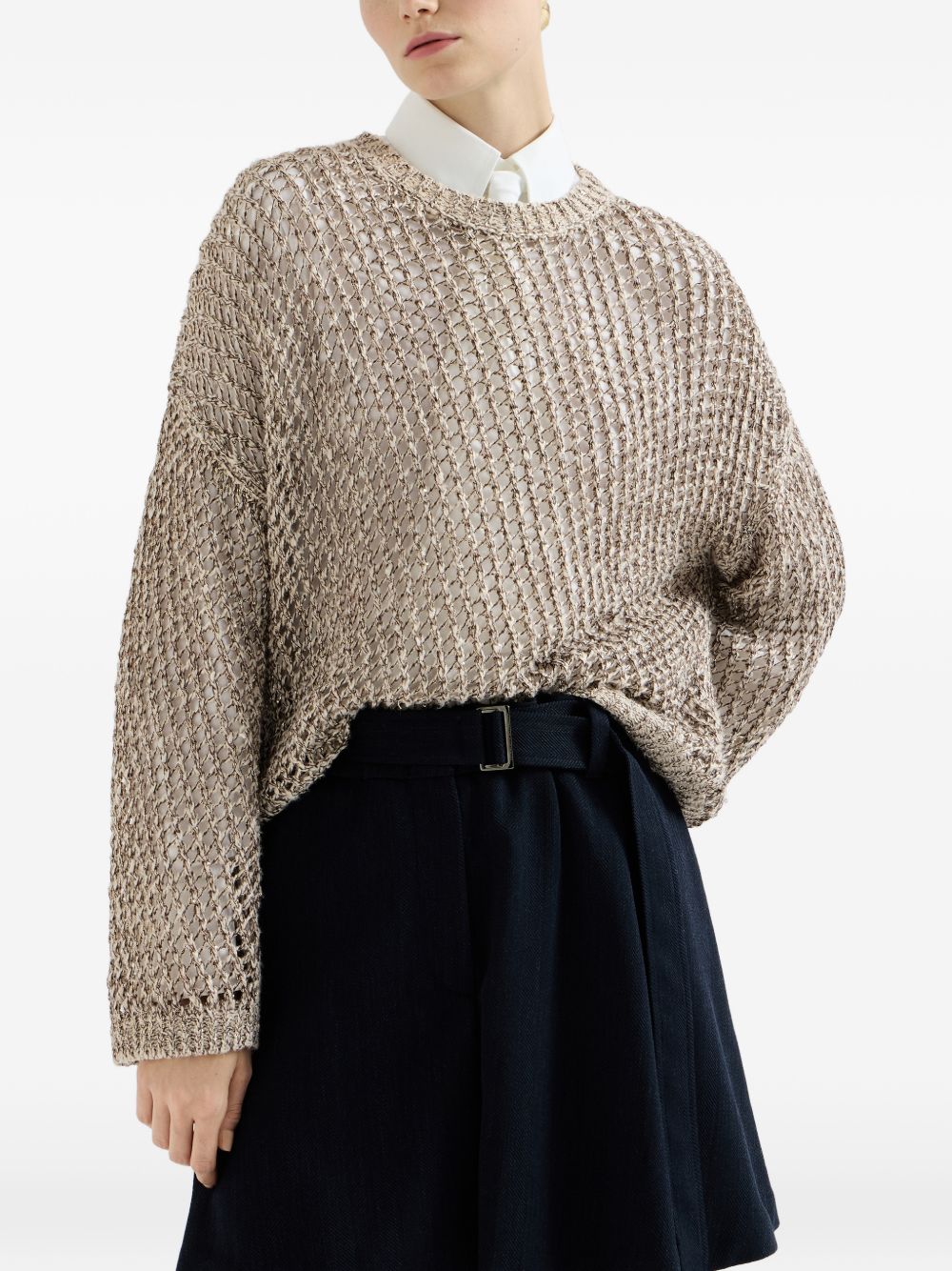 Brunello Cucinelli Women Wool And Silk Crewneck Sweater BRUNELLO CUCINELLI