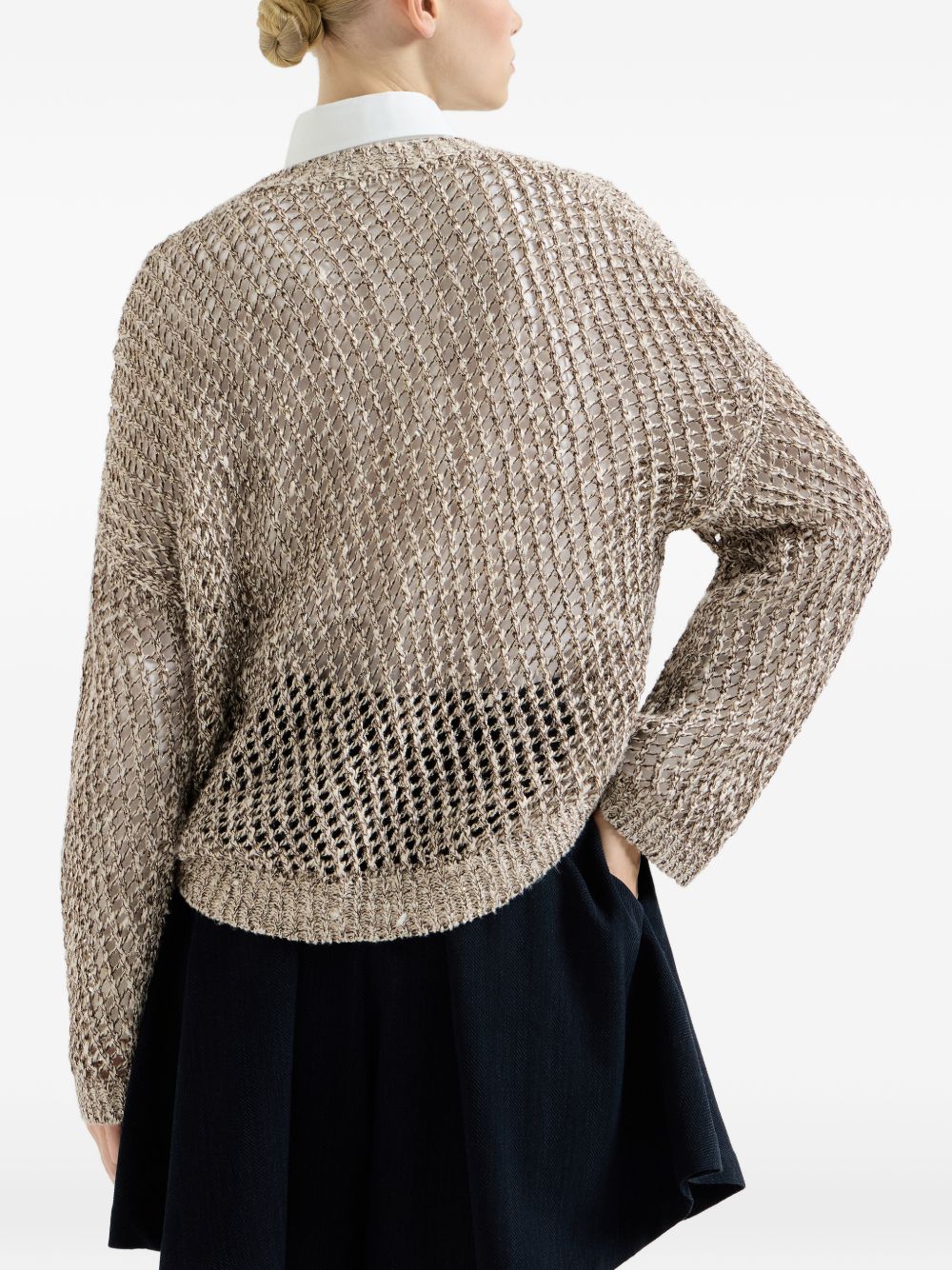Brunello Cucinelli Women Wool And Silk Crewneck Sweater BRUNELLO CUCINELLI