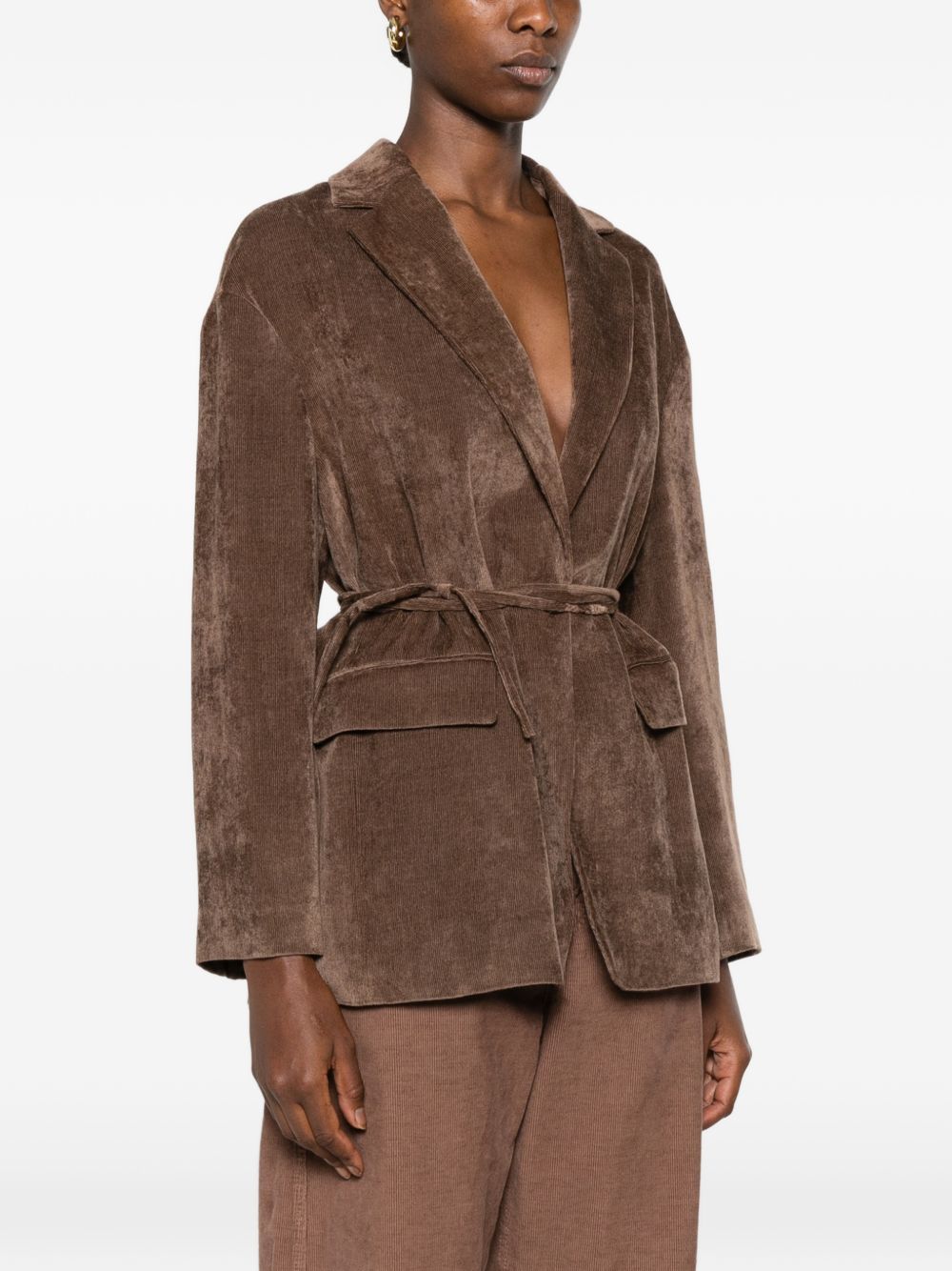Brunello Cucinelli Women Velvet Belted Jacket BRUNELLO CUCINELLI