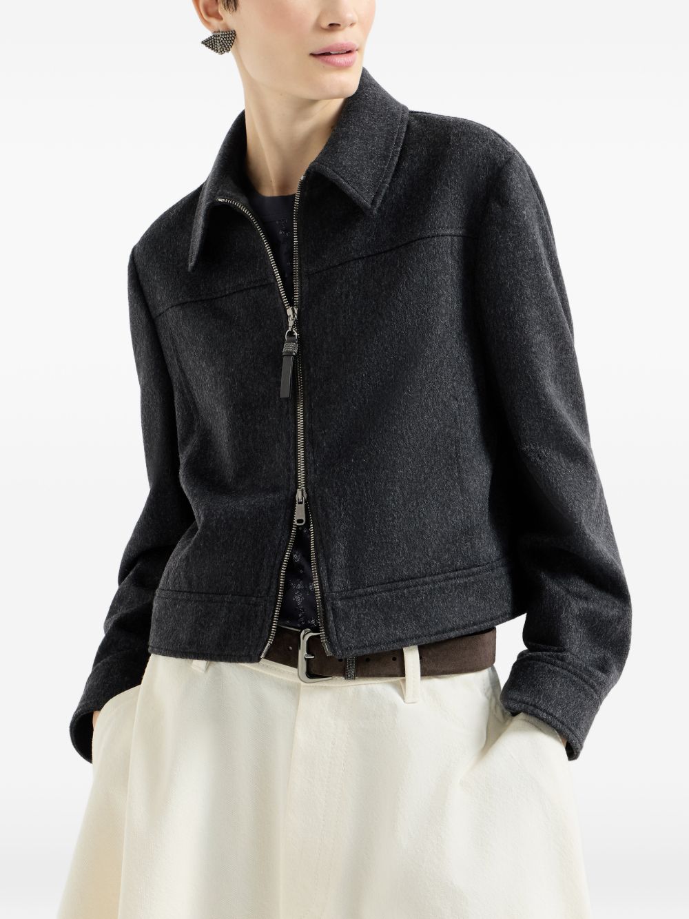 Brunello Cucinelli Women Zipped Wool Jacket BRUNELLO CUCINELLI