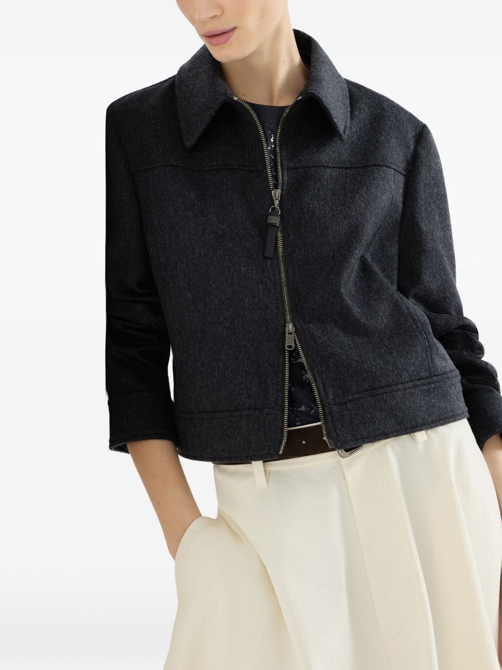 Brunello Cucinelli Women Zipped Wool Jacket BRUNELLO CUCINELLI