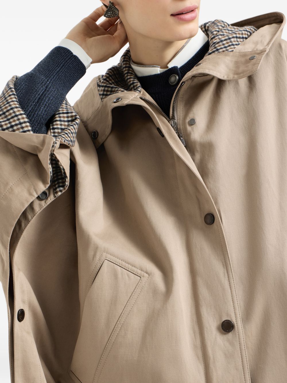 Brunello Cucinelli Women Cotton And Linen Blend Parka Coat BRUNELLO CUCINELLI
