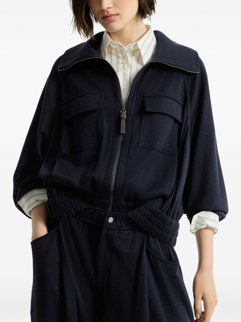 Brunello Cucinelli Women Cotton And Silk Sweatshirt BRUNELLO CUCINELLI