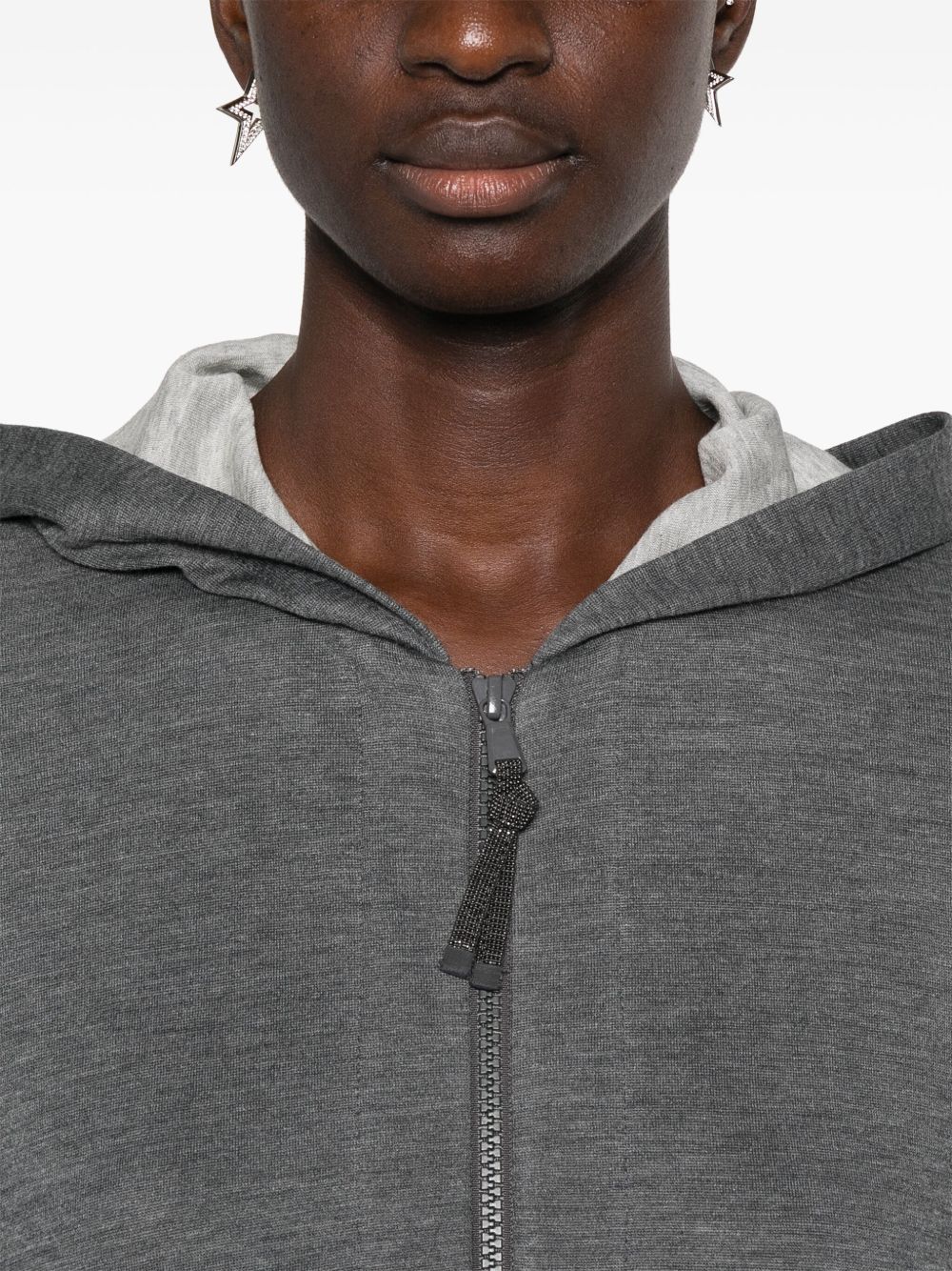 Brunello Cucinelli Women Cotton And Silk Hooded Cardigan BRUNELLO CUCINELLI