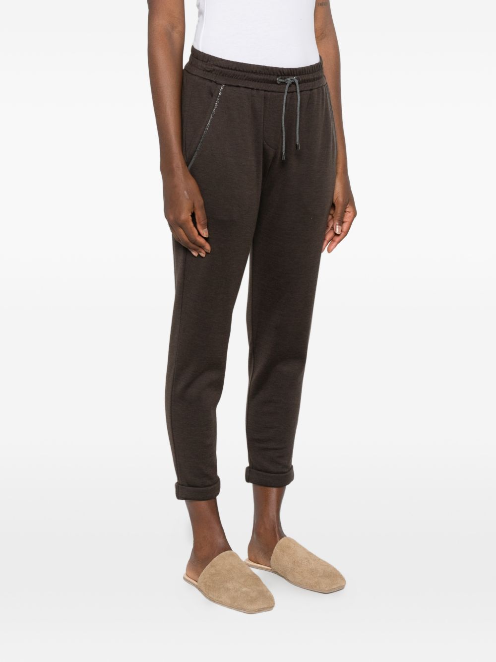 Brunello Cucinelli Women Cotton And Silk Trousers BRUNELLO CUCINELLI