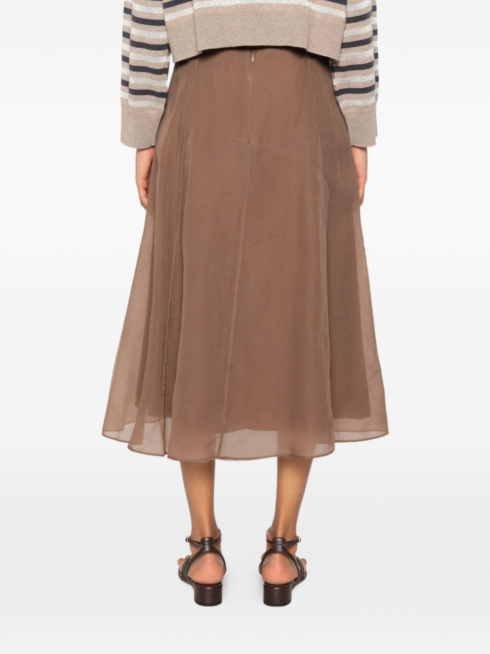Brunello Cucinelli Women Silk Midi Skirt BRUNELLO CUCINELLI