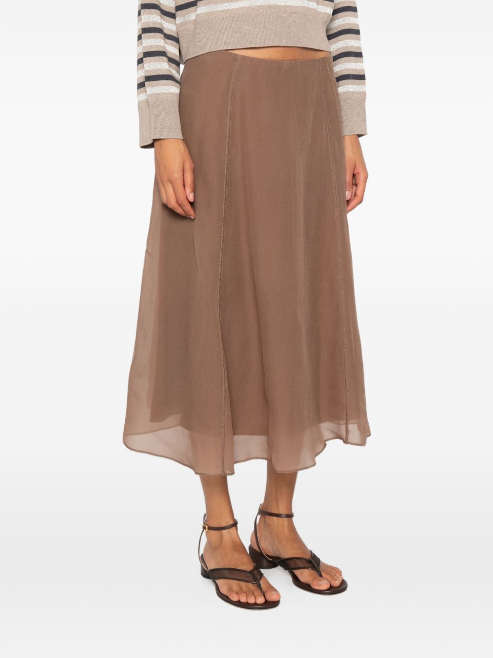 Brunello Cucinelli Women Silk Midi Skirt BRUNELLO CUCINELLI