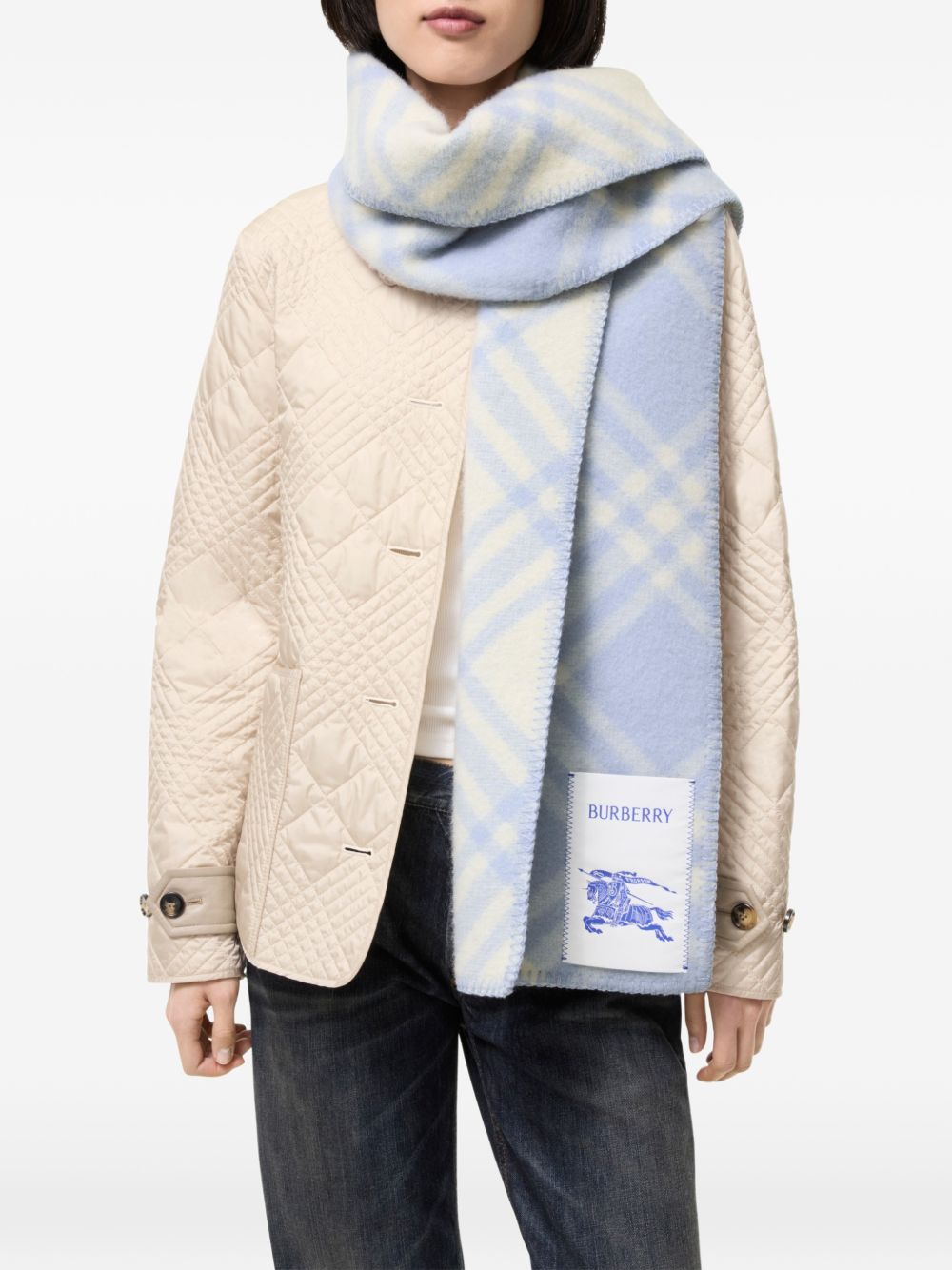 Burberry Men Check Wool Scarf BURBERRY
