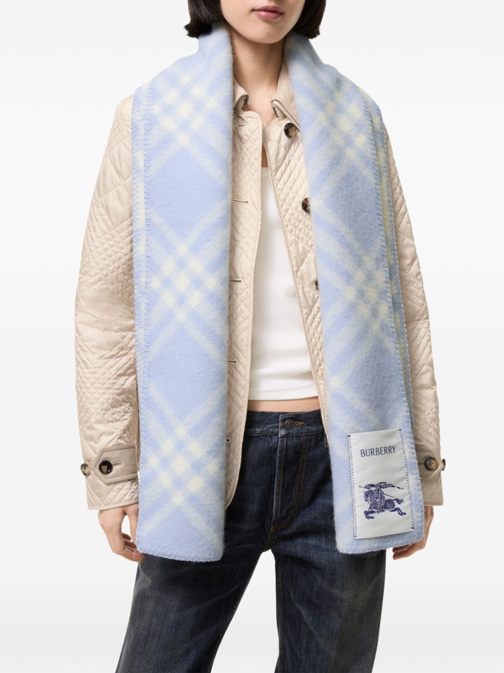 Burberry Men Check Wool Scarf BURBERRY