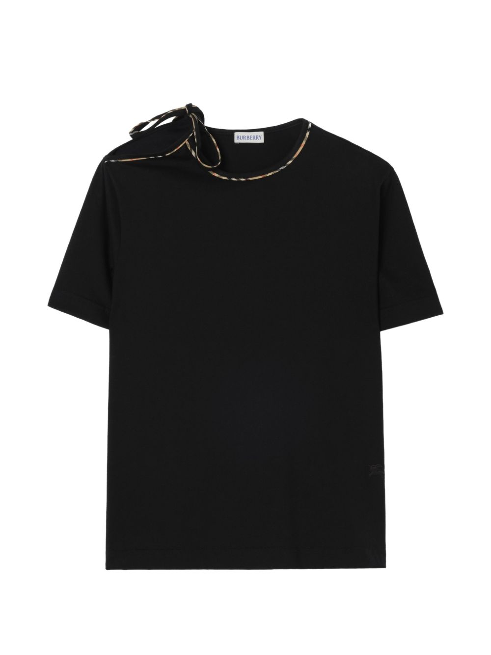 Burberry Women Check Bow Cotton T-Shirt