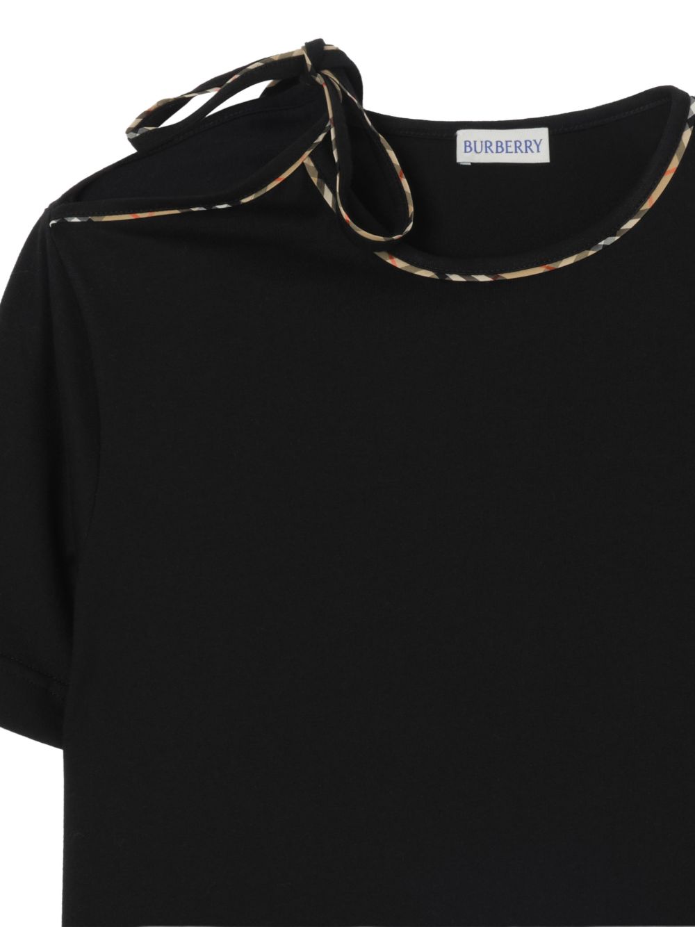 Burberry Women Check Bow Cotton T-Shirt