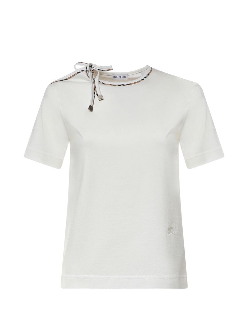 Burberry Women Check Bow Cotton T-Shirt BURBERRY