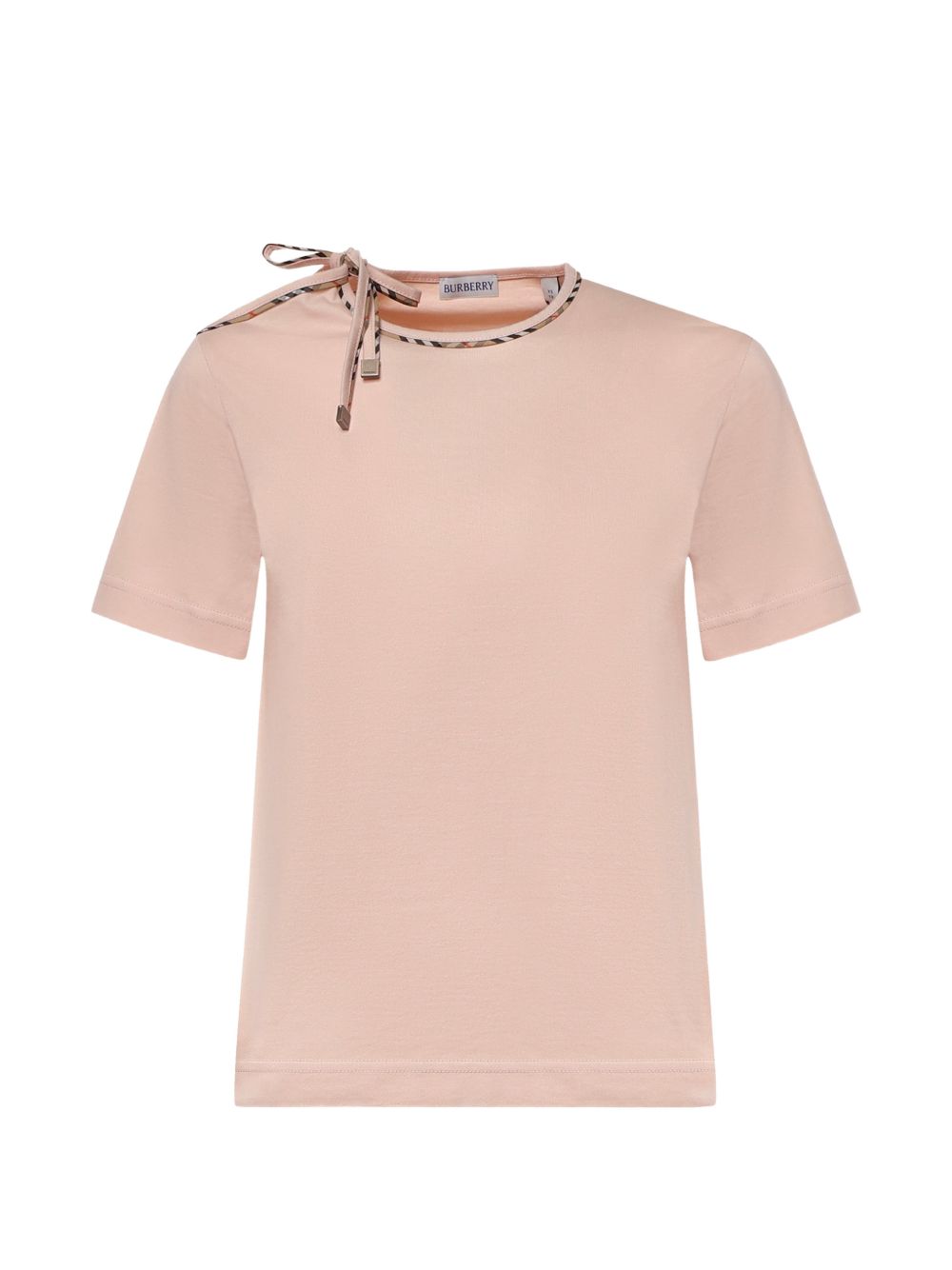 Burberry Women Check Bow Cotton T-Shirt