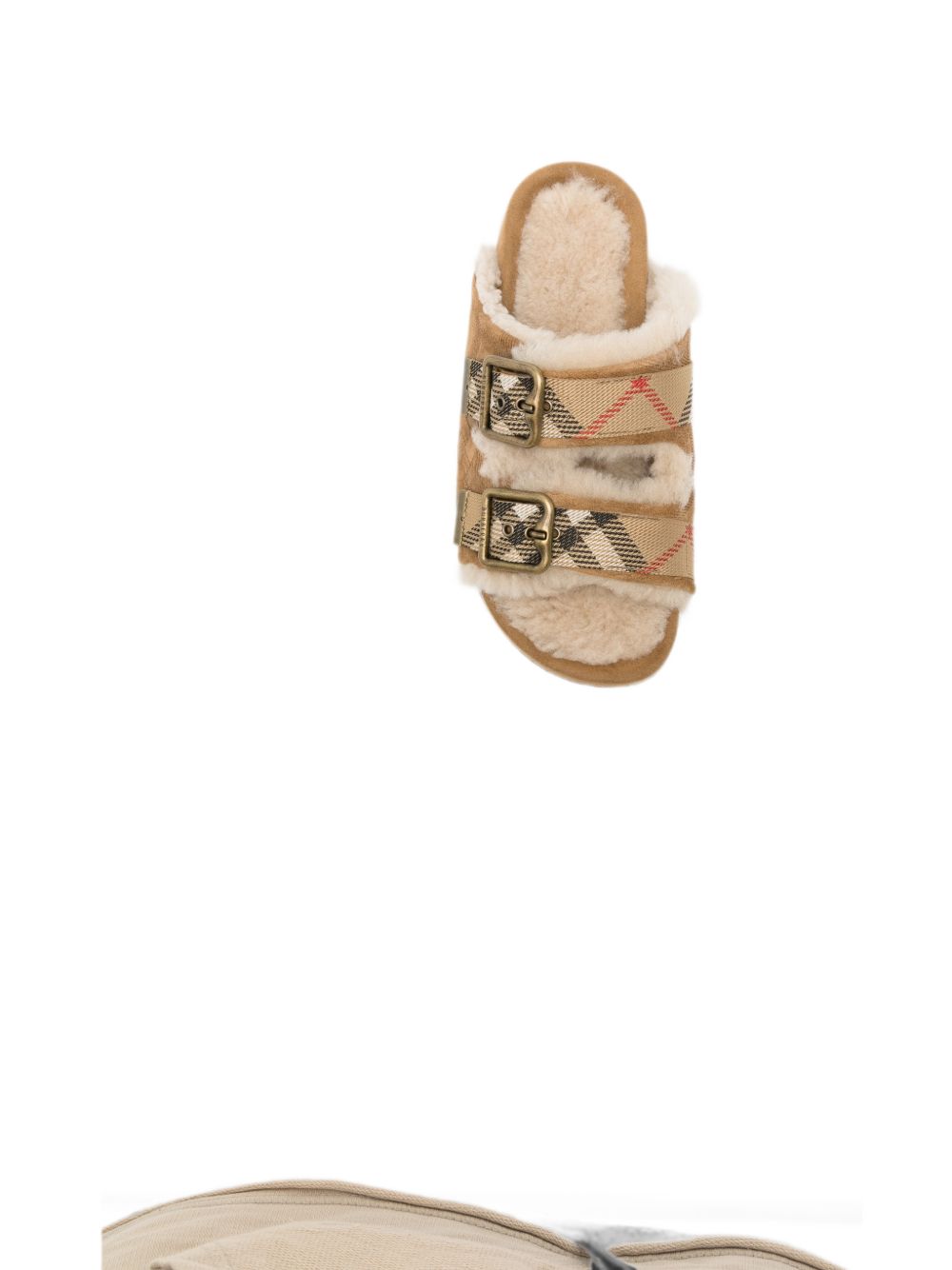 Burberry Women Urchin Check Shearling Sandals BURBERRY