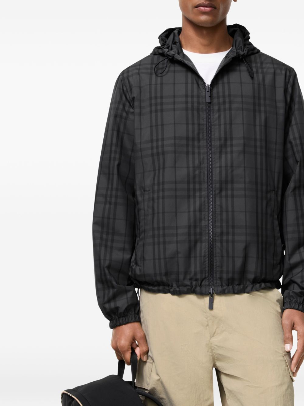 Burberry Men Check Blouson Jacket
