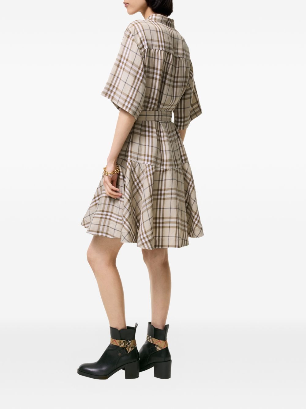Burberry Women Linen Blend Short Dress BURBERRY