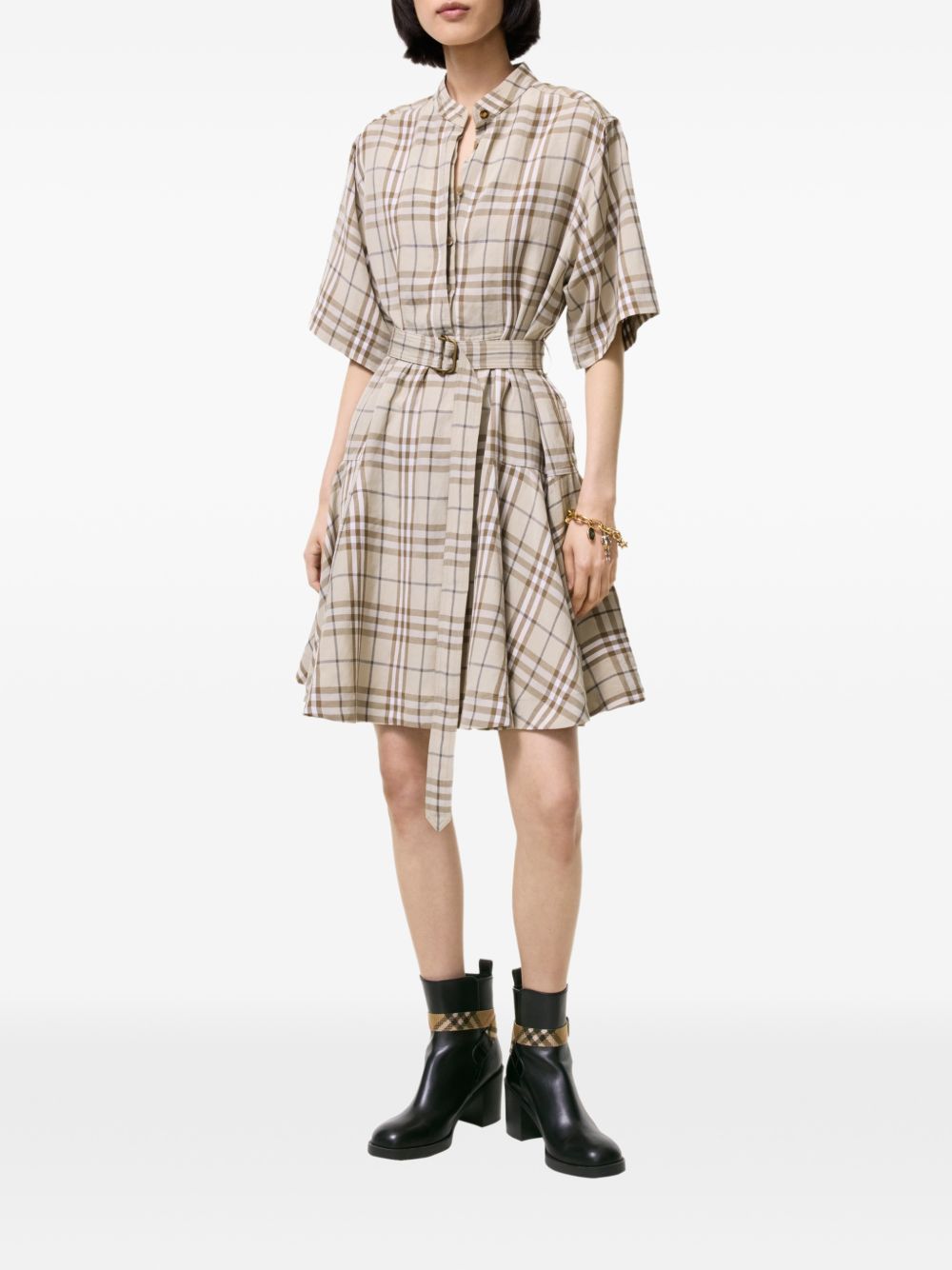 Burberry Women Linen Blend Short Dress BURBERRY