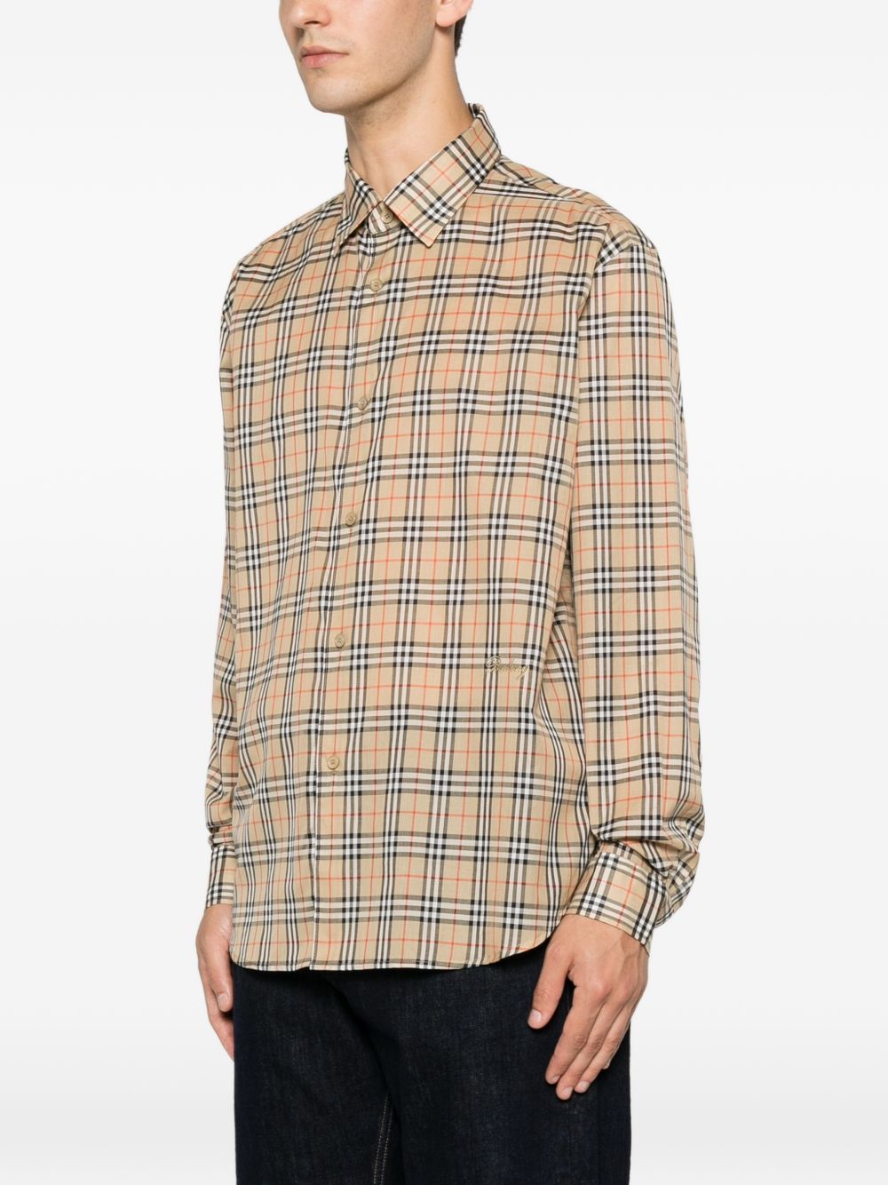Burberry Men Check Cotton Shirt BURBERRY