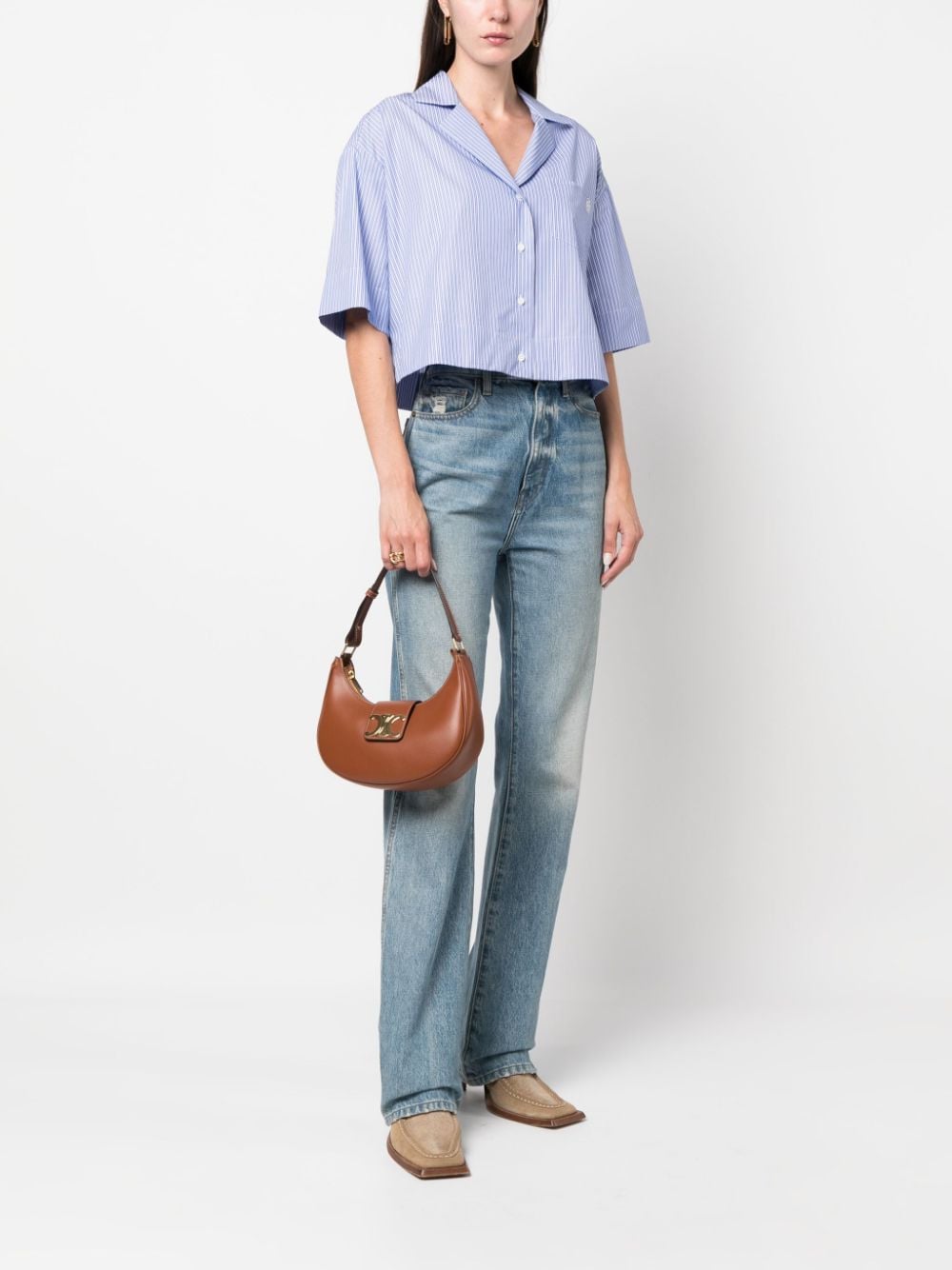 Celine Women Ava Medium Leather Shoulder Bag