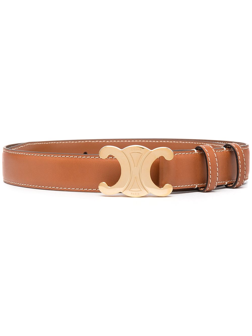 Celine Women Triomphe Leather Belt