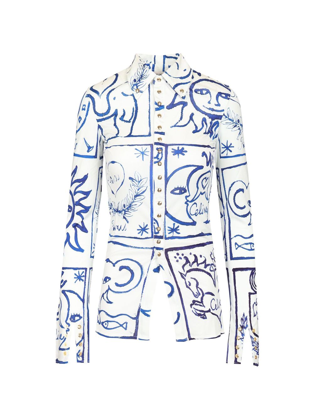 Celine Women Printed Silk Shirt CELINE