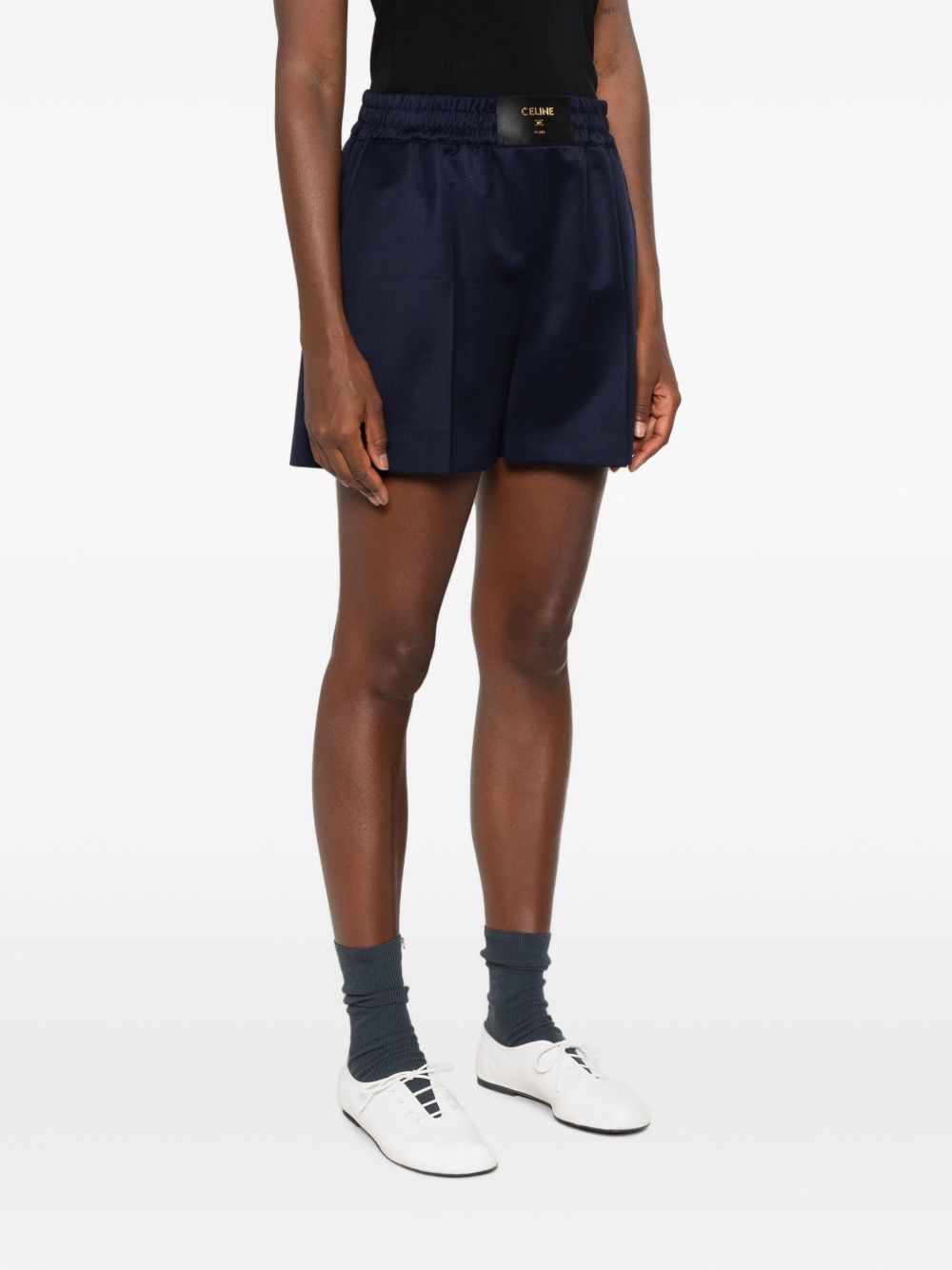 Celine Women Logo Wool Shorts CELINE