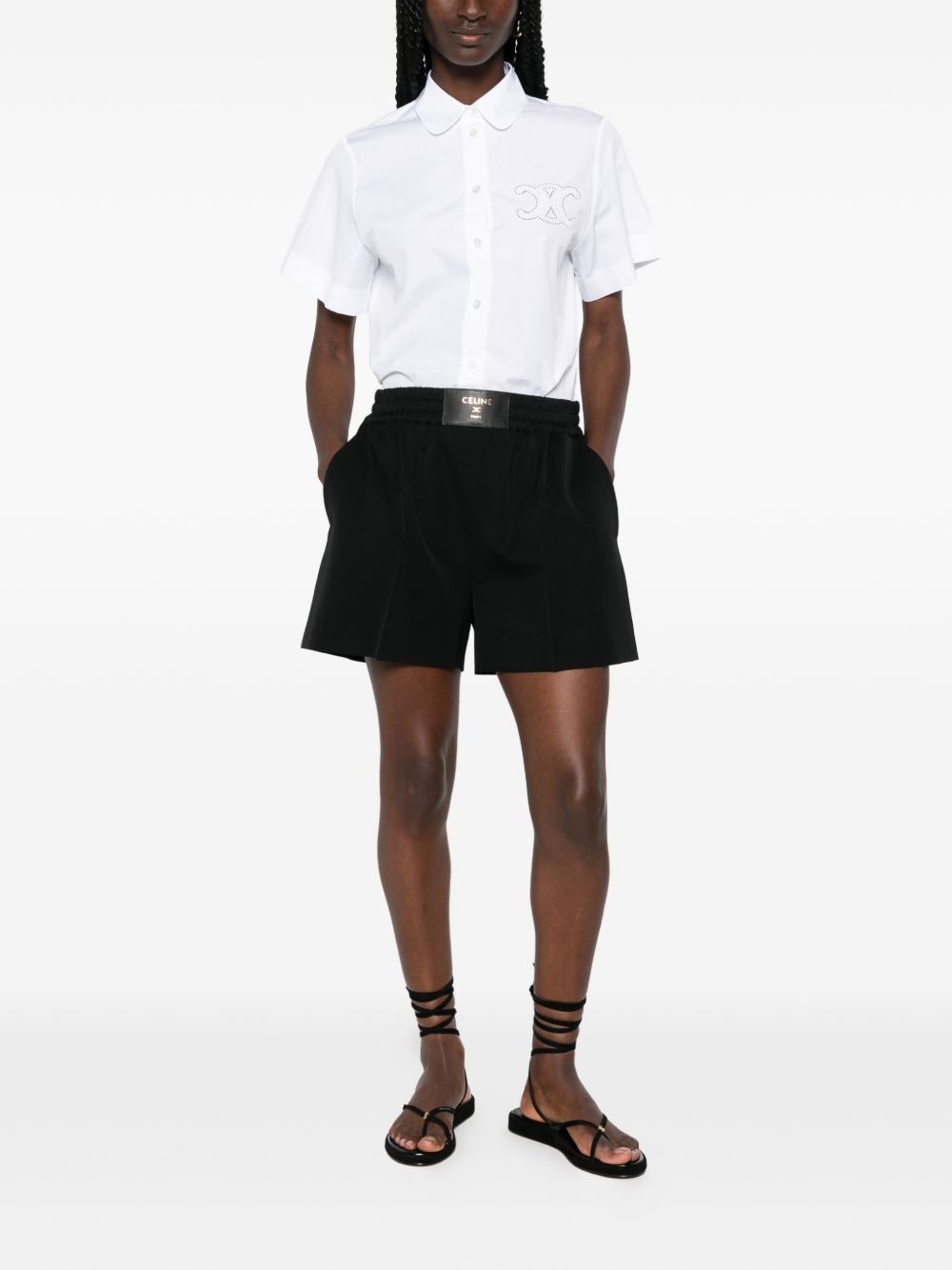 Celine Women Logo Wool Shorts CELINE