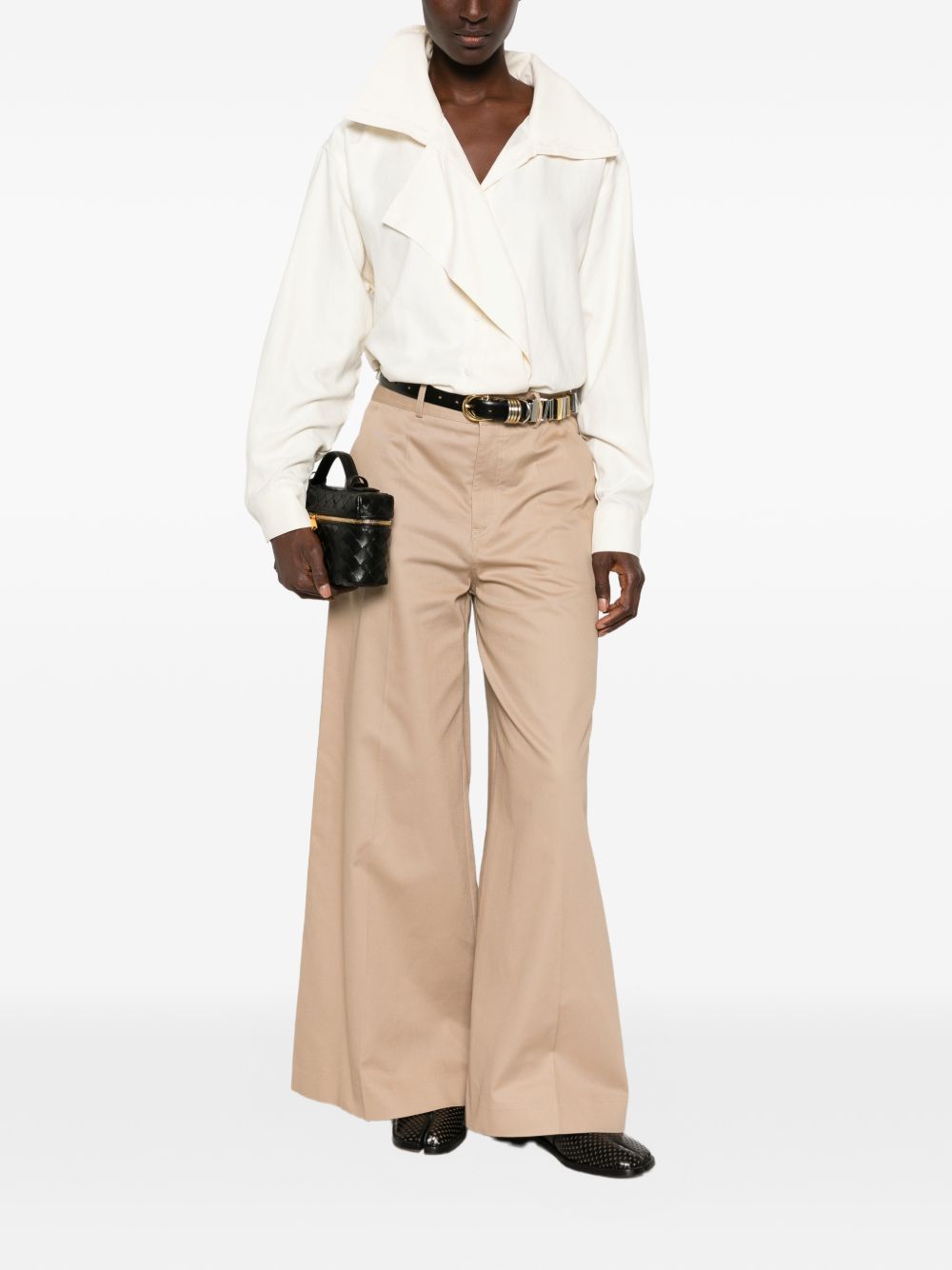 Celine Women Wide-Leg Cotton Trousers CELINE