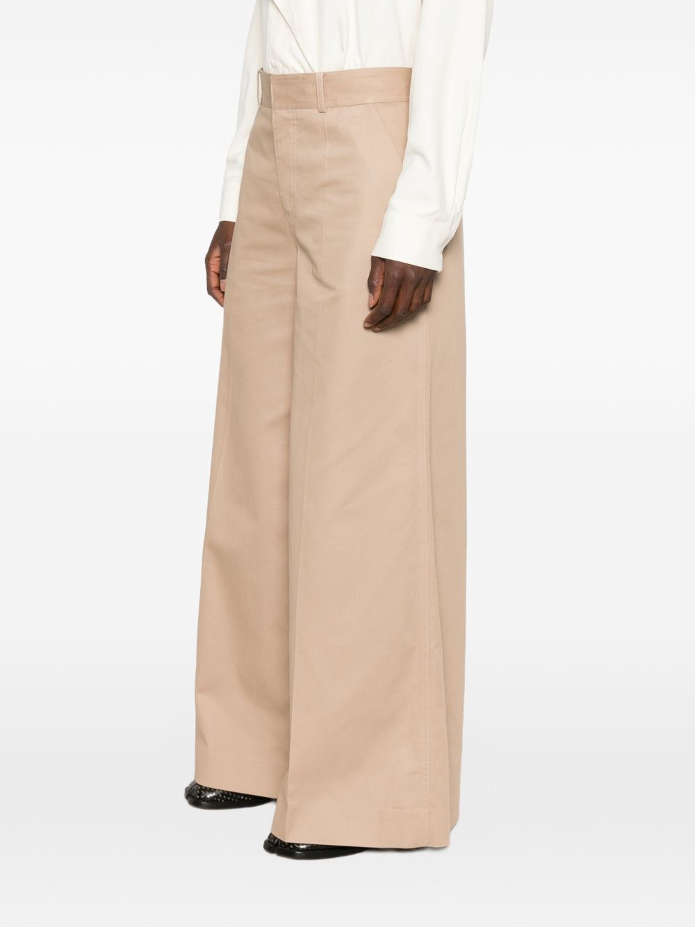 Celine Women Wide-Leg Cotton Trousers CELINE