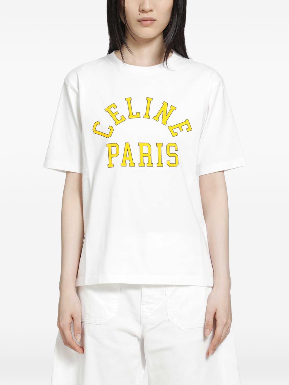 Celine Women Logo Cotton T-Shirt