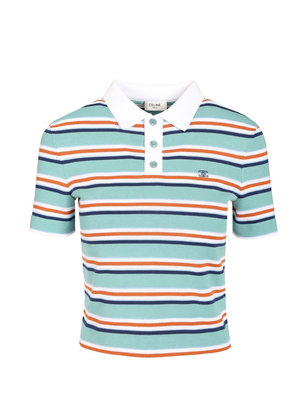 Celine Women Striped Cotton Polo Shirt CELINE