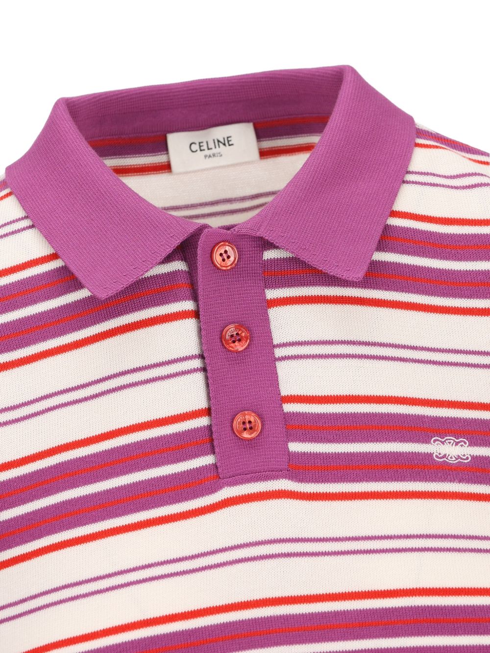 Celine Women Striped Cotton Polo Shirt CELINE