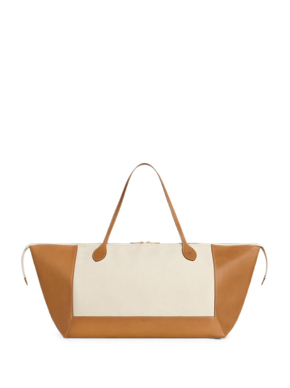 Celine Women Cabas Frame Leather And Canvas Tote CELINE